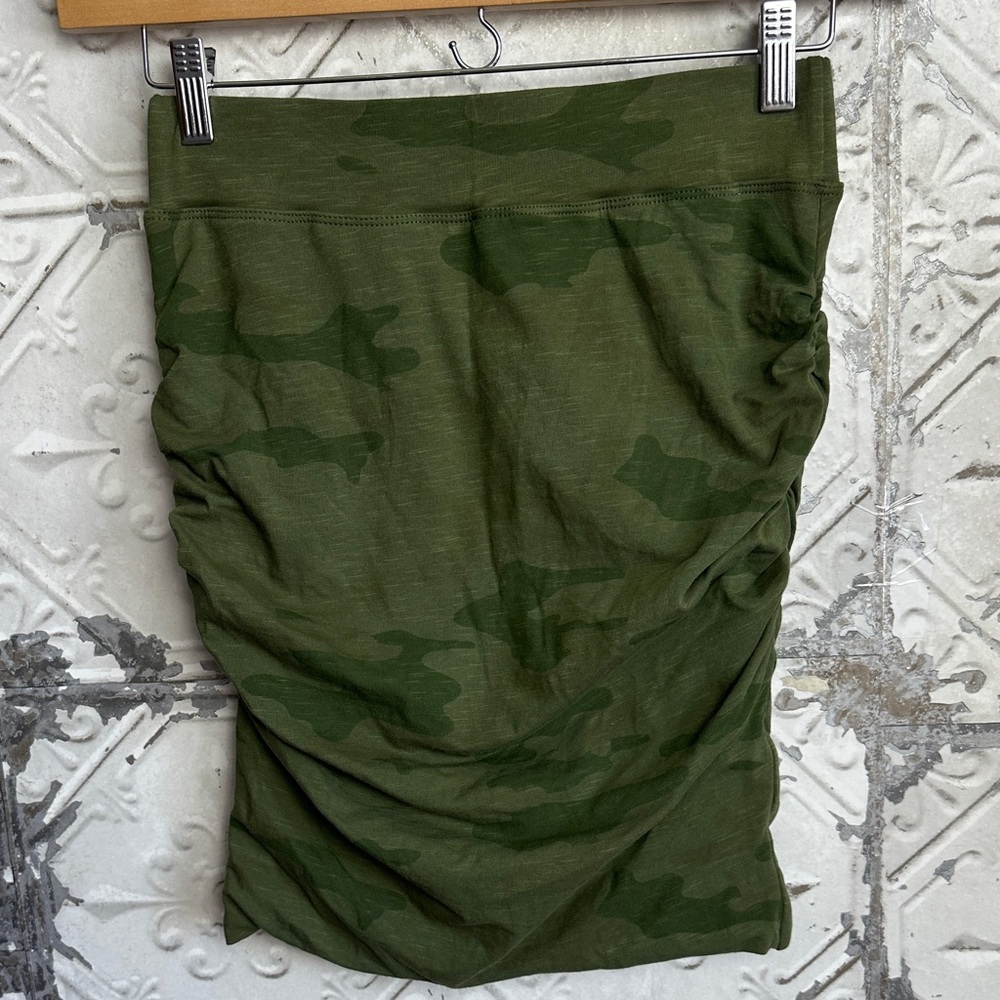 Sundry for evereve Olive Camouflage rucched Pencil Skirt